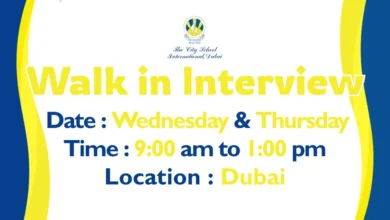 City School International Walk in Interview in Dubai