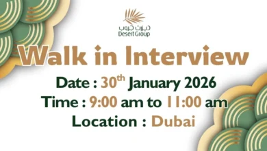 Desert Group Walk in Interview in Dubai