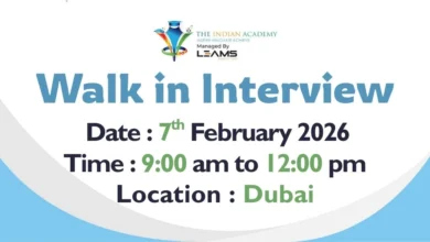 Indian Academy Walk in Interview in Dubai