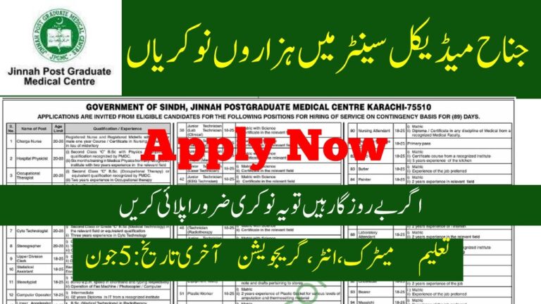 Jinnah Burn & Reconstructive Surgery Centre Jobs 2026