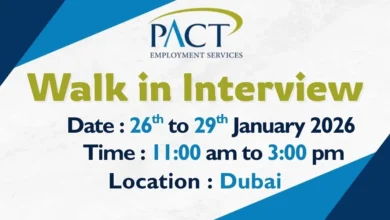 PACT Walk in Interview in Dubai