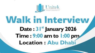 Unitek General Contracting Walk in Interview in Abu Dhabi