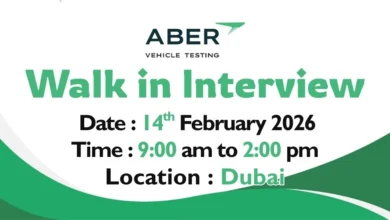 Aber Vehicle Testing Walk in Interview in Dubai