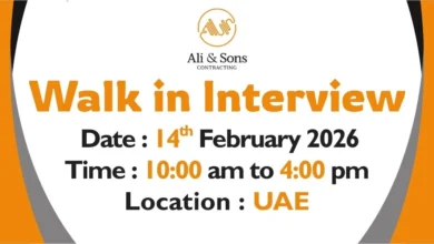 Ali & Sons Contracting Walk in Interview in UAE