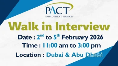 PACT Walk in Interview in Dubai & Abu Dhabi