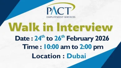 PACT Walk in Interview in Dubai