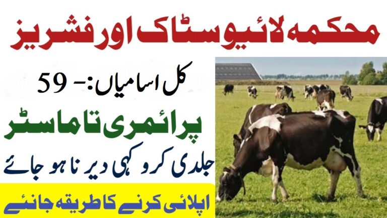Livestock & Fisheries Department Sindh Jobs