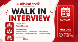 Alhind Group Walk in Interview in Sharjah