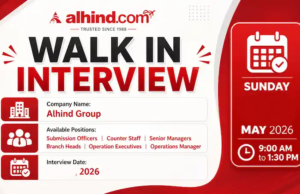 Alhind Group Walk in Interview in Sharjah